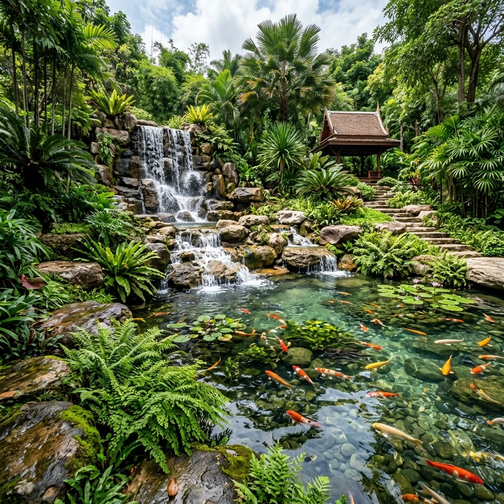 ก่อสร้างน้ำตกลำธารในสวน (Waterfall & Stream Construction)